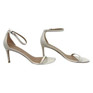 Stuart Weitzman White Ankle Strap Stiletto Heels | Size 10